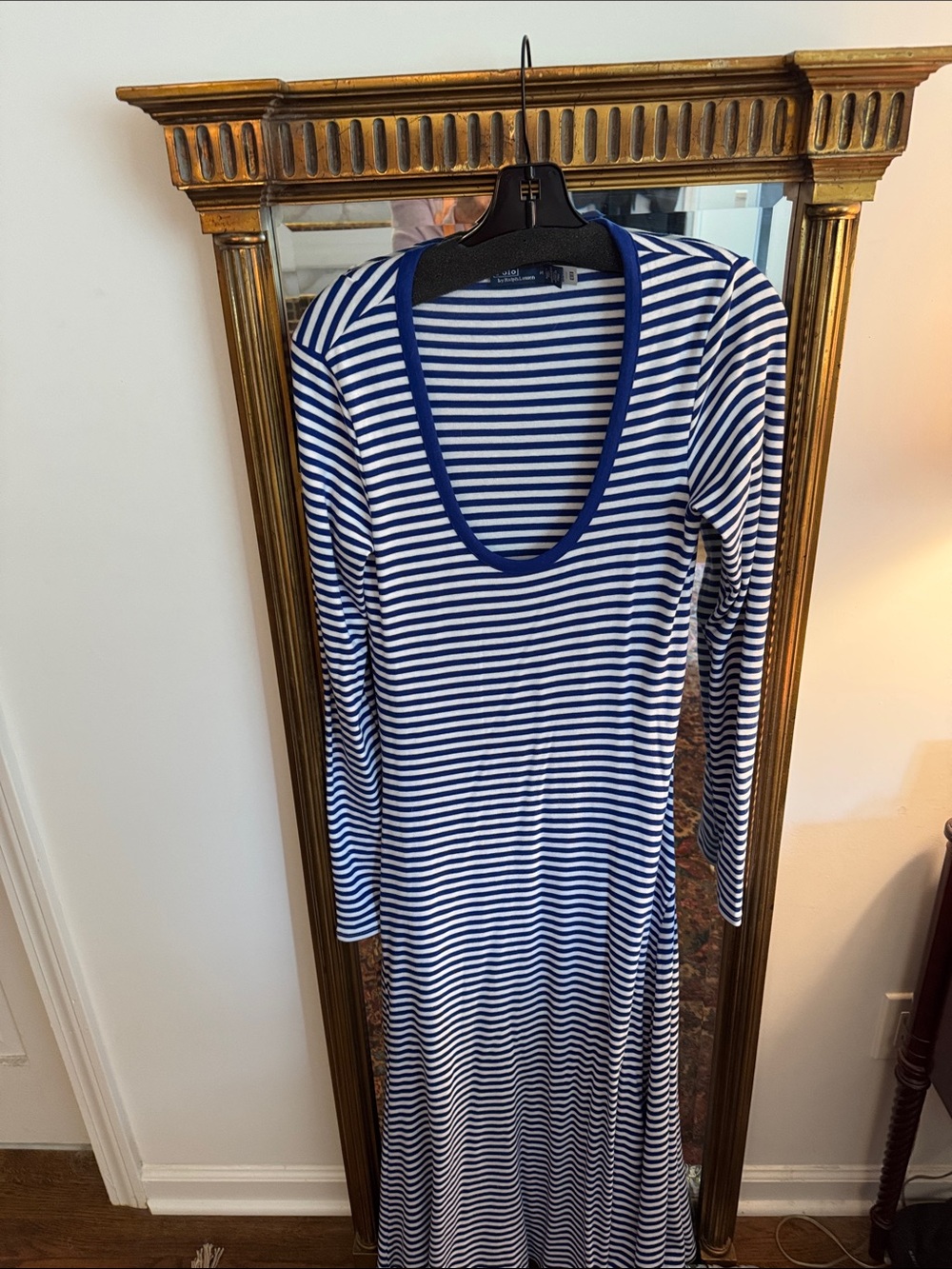 Polo by Ralph Lauren Navy & White Striped Maxi Dress